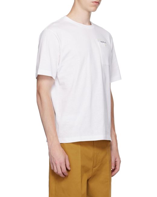 Palm Angels White Logo Printed Crewneck T-Shirt for men
