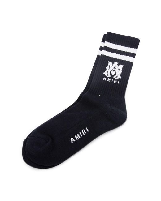 Amiri Black Logo-Print Socks for men