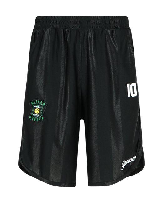 Barrow Black Logo-Print Shorts for men