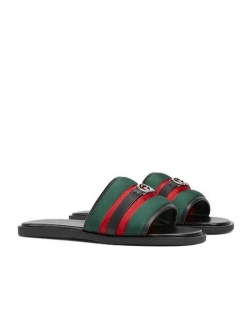Gucci Multicolor Interlocking G Slide Sandals for men