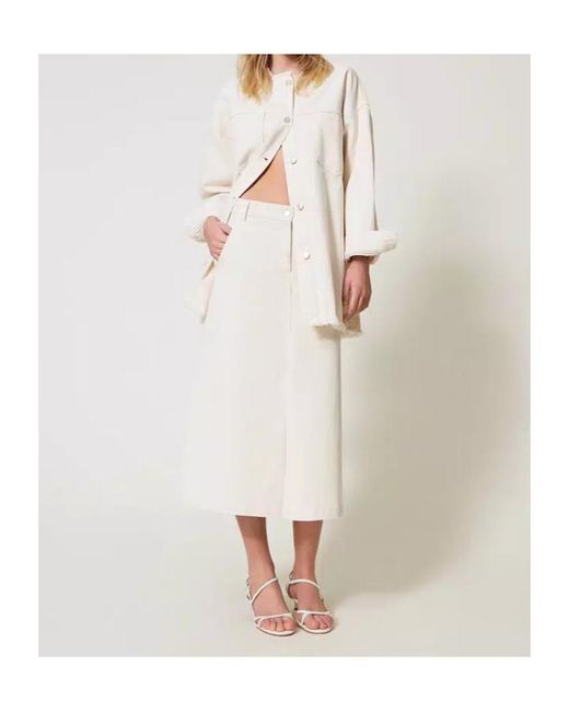 Twinset White Organic-Cotton Jacket