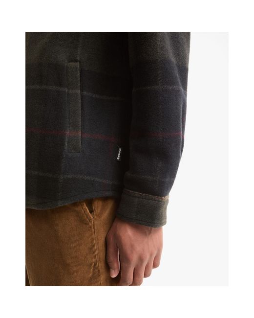 Barbour Black Plaid Overshirt Jacket for men