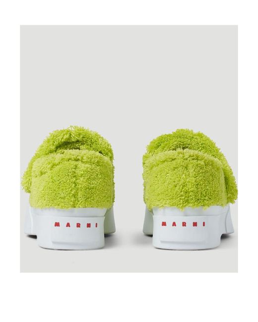 Marni Yellow Pablo Furry Mary Janes Flat Shoes