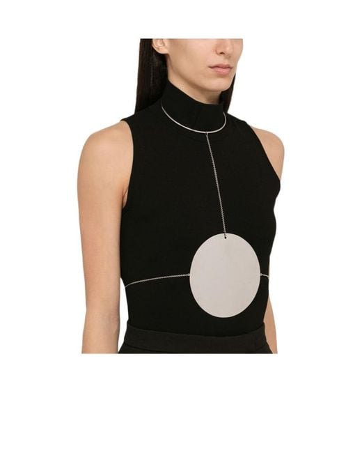 Courreges White Pendant Necklace