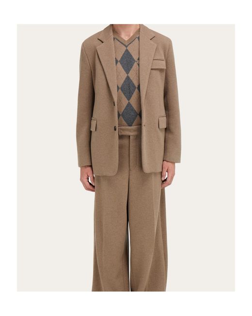 Ferragamo Brown Ferragamo Jersey Interlock Blazer for men