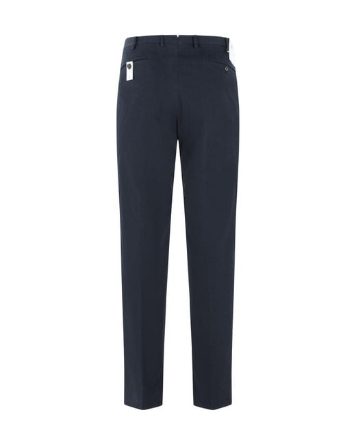 PT01 Blue Casual Trousers With Belt Loops for men