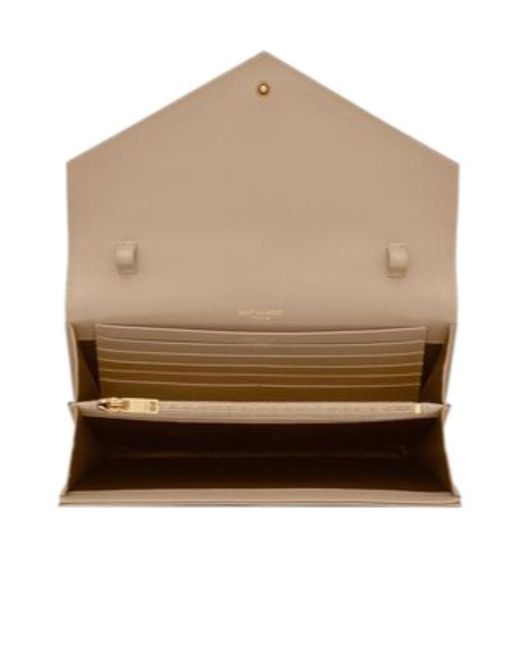Saint Laurent White Classic Cassandre Chained Wallet