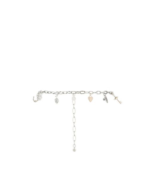 Vivienne Westwood White Charm Embellished Chain Belt