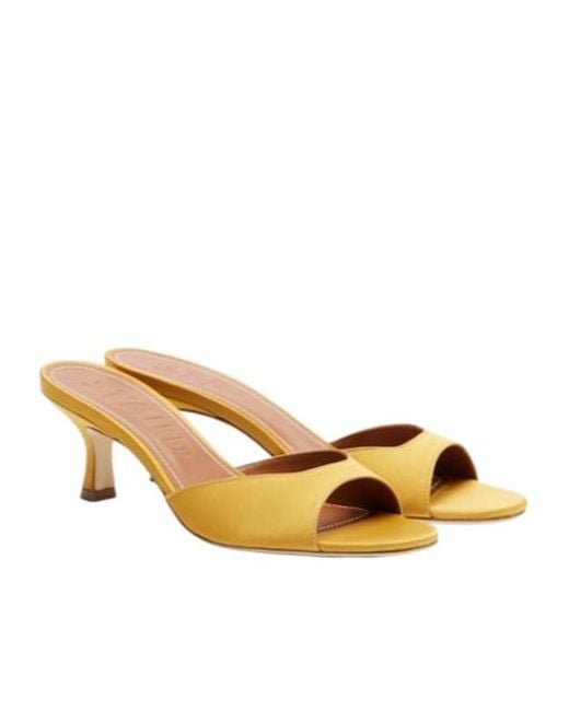 Staud Metallic Brigitte Leather-Trimmed Mules