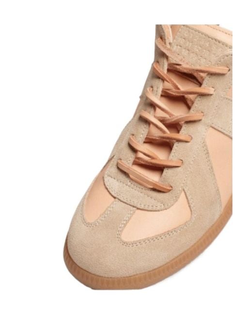 Maison Margiela Pink Panelled Low-Top Sneakers