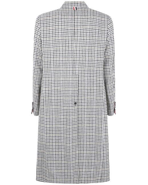 Thom Browne Gray Checked Coat for men