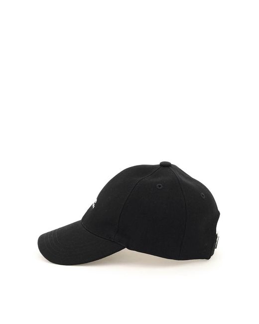 A.P.C. Black Logo Embroidered Baseball Cap for men