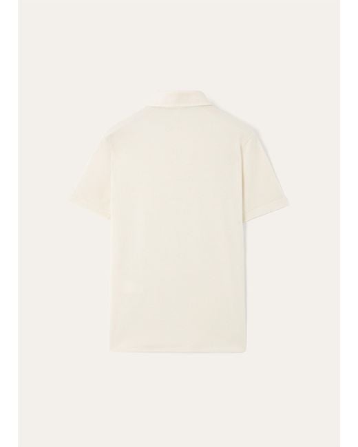Loro Piana White Short Sleeved Polo Shirt for men