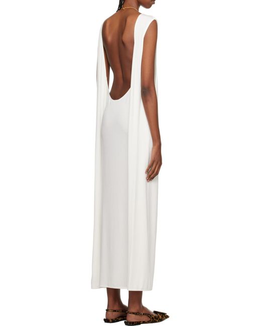 Jacquemus White Le Robe Capa High Neck Maxi Dress