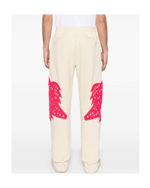 Kiko Kostadinov Pink X Fox Lab Perforated Fox Fleece Joggers for men