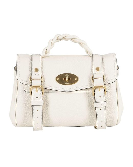 Mulberry White Alexa Buckled Mini Crossbody Bag