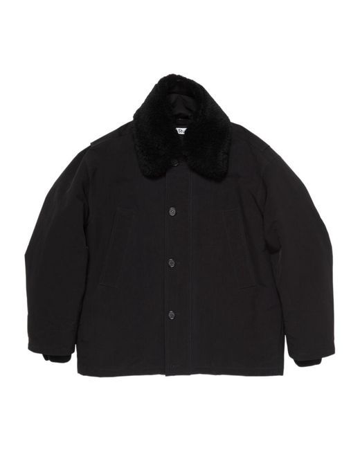 Acne Black Shearling-Collar Bomber Jacket for men