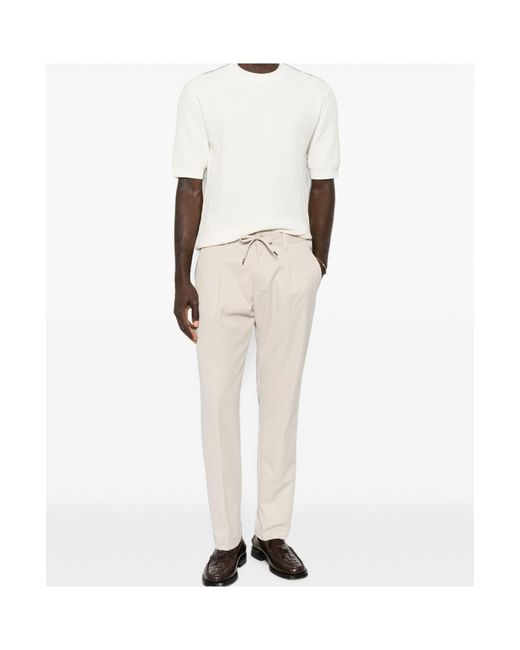 Herno Natural Drawstring Ruched Casual Pants for men
