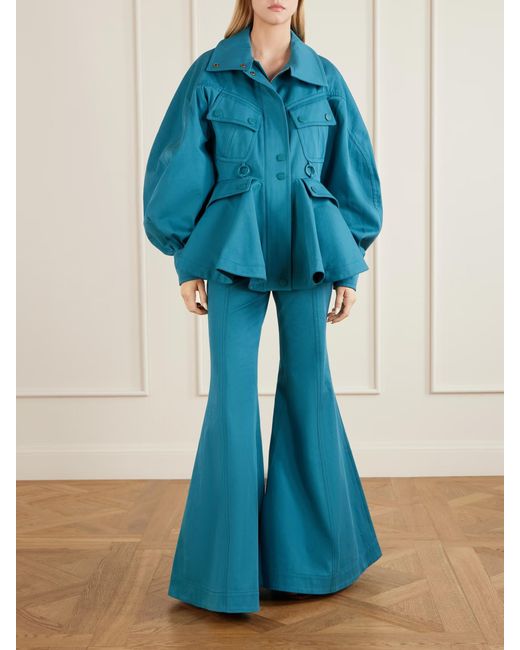 Zimmermann Blue Luna Cotton-Drill Jacket