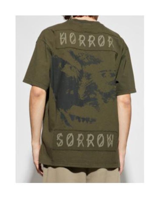 44 Label Group Green Logo-Embroidered Cotton T-Shirt for men