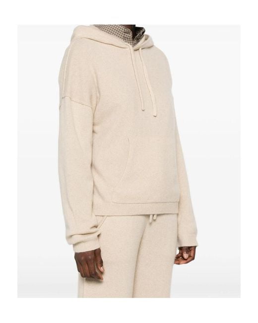7 For All Mankind Natural Long-Sleeve Hooded Sweater
