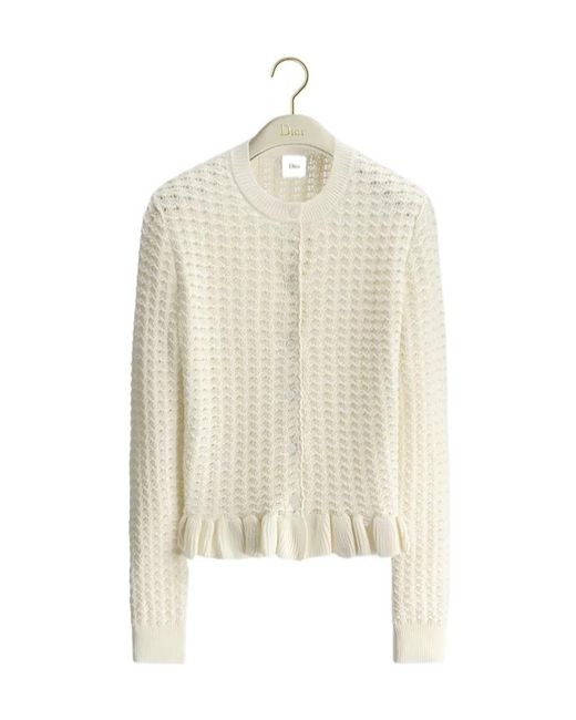 Dior White Iviera Fitted Cardigan