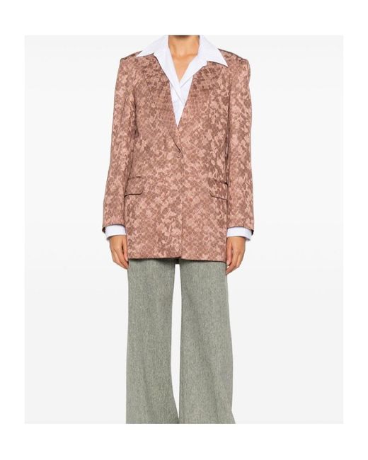 Dries Van Noten Pink Long-Sleeved Suit Jacket