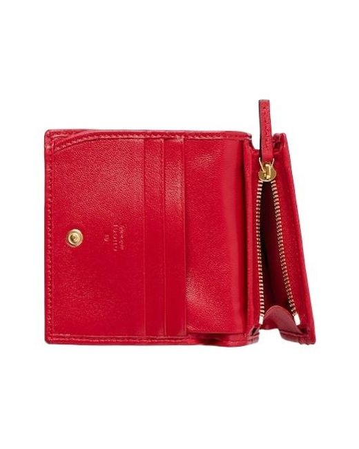 Gucci Red Gg Marmont Small Wallet