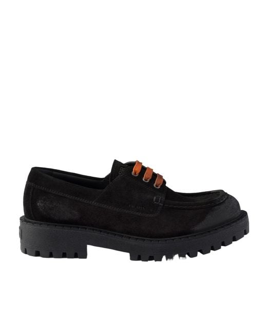 Prada Black Waxed Suede Lace-Up Shoes for men