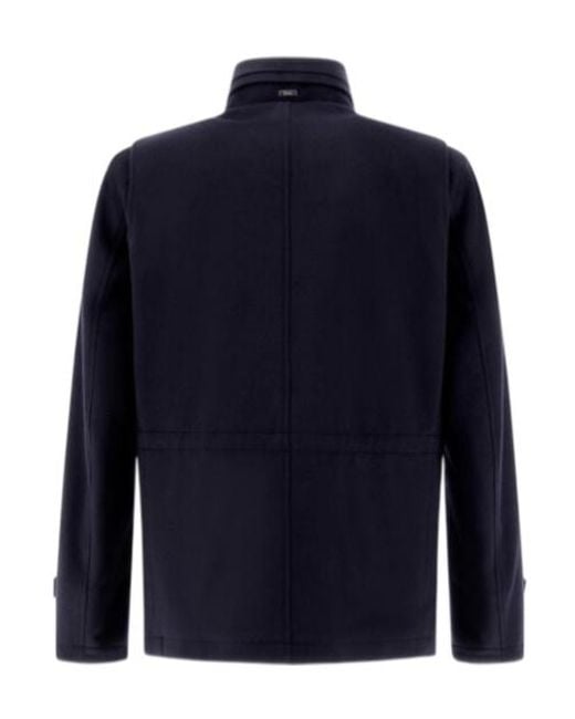 Herno Blue Zip-Up Bomber Jacket for men