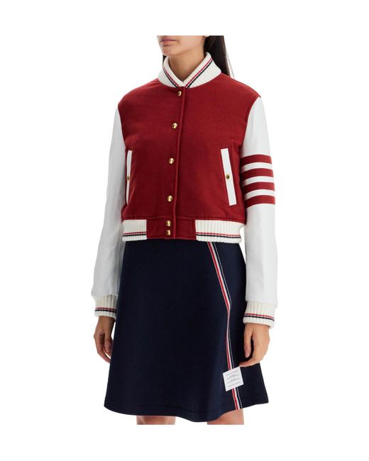 Thom Browne Red Striped Buttoned Jacket