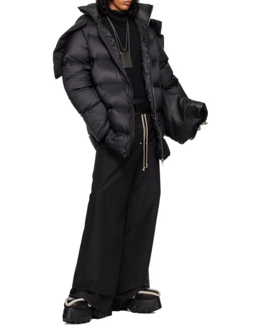 Moncler Black 'Cyclopic' Down Jacket With Removable Hood And Logo Patch