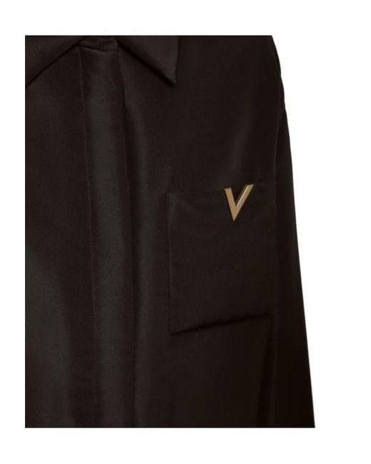 Valentino Black Padded Silk Faille Overshirt