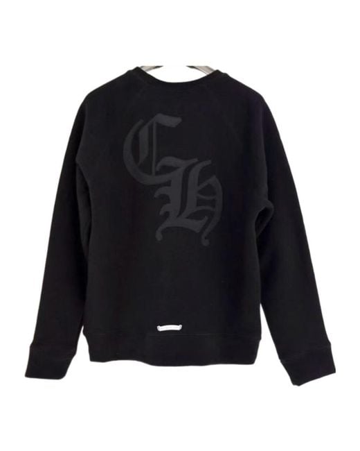Chrome Hearts Blue Logo Patch Leather Sweatshirt for men