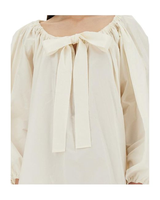Patou Natural Ruffled A-Line Dress