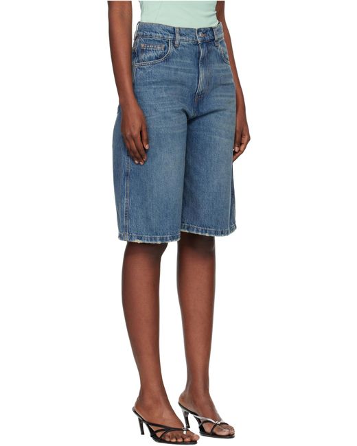 Coperni Blue Logo-Belt Shorts