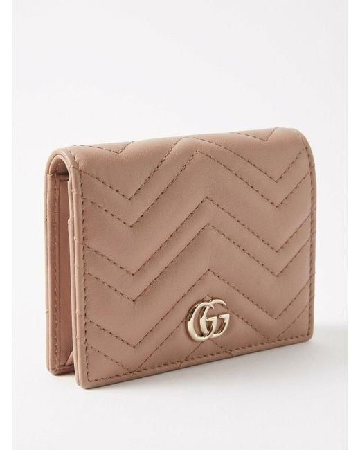 Gucci Natural Gg Marmont Card Case Wallet
