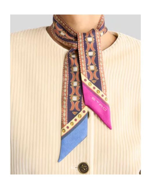 Etro Pink Geometric Motif Printed Paisleyina Scarf