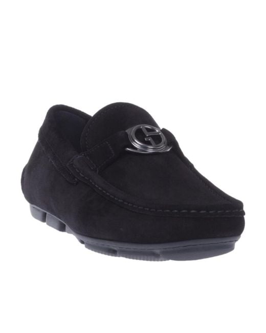 Giorgio Armani Black Buckle Business Casual Shoes for men