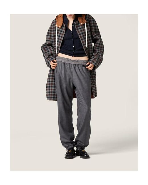 Miu Miu Blue Button-Up Knitted Polo Cardigan