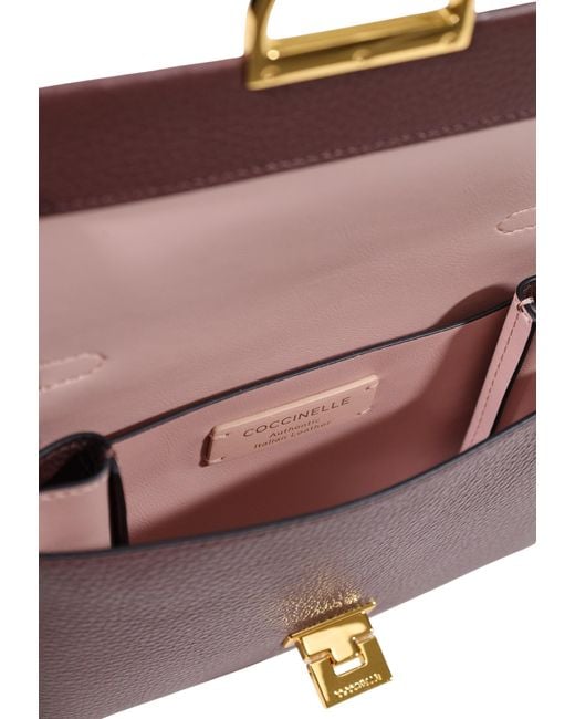 Coccinelle Red Grained Top Handle Shoulder Bag
