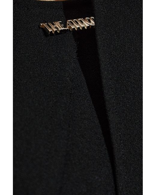 The Attico Black The Draped Scarf-Back Dress