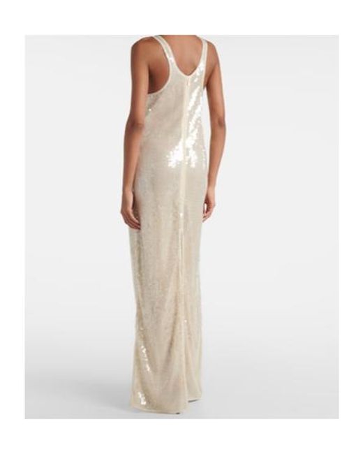 Stella McCartney White Sheer Sequined Maxi Dress