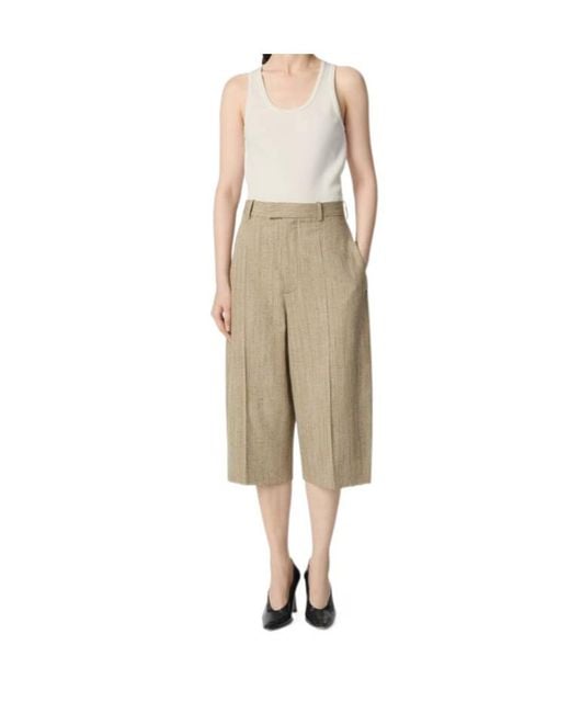 Bottega Veneta Natural Viscose Silk Culotte