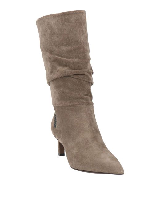 Brunello Cucinelli Natural Suede Ankle Boots