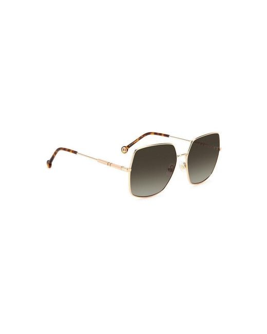 Carolina Herrera Metallic Geometric Frame Full Rim Sunglasses for men