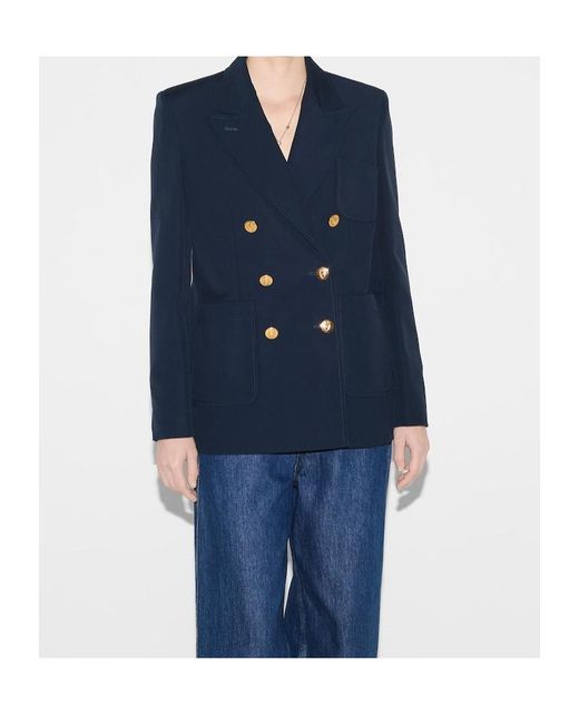 Gucci Blue Double Breasted Button-Up Jacket