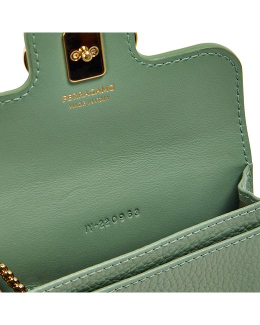 Ferragamo Green Snap-On Wallet