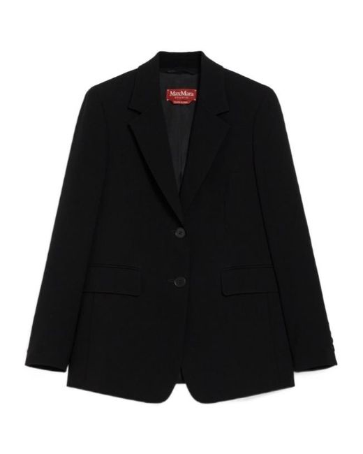 Max Mara Black Studio Linz Single-Breasted Tailored Blazer