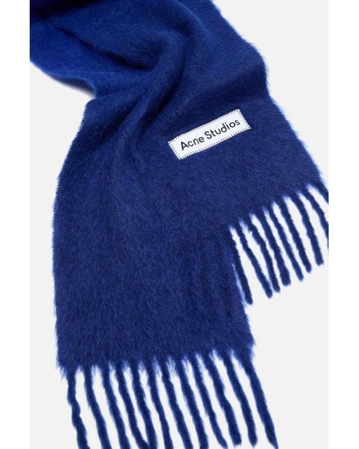 Acne Blue Fringed Scarf